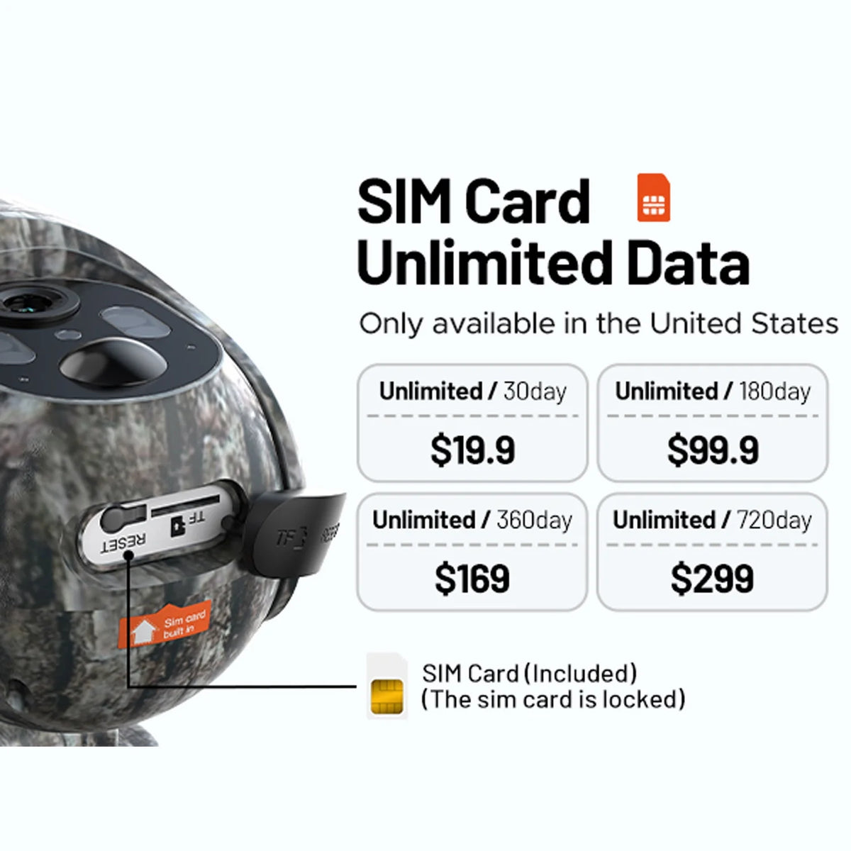 4G LTE Cellular Trail Camera Wireless, Solar Powered Game Camera with 360°Pan 90°Tilt, 1080P HD Night Vision, Motion Activated, Waterproof IP66, Hunting Security Camera with SIM Card, NO Wifi