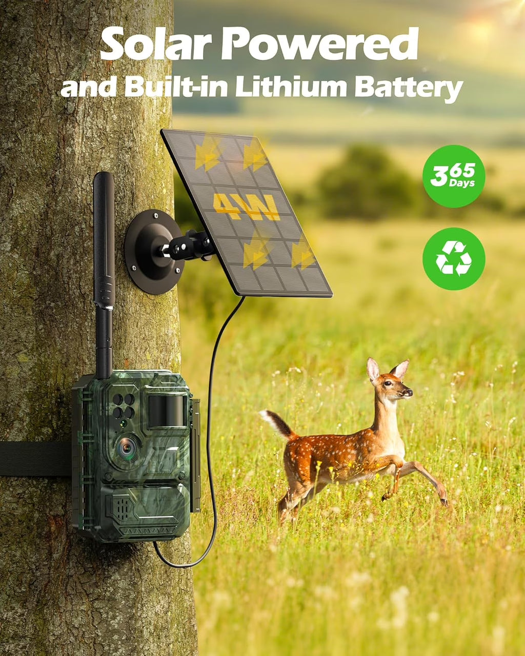 Ultimate 4G LTE Cellular Solar Trail Camera with Live Streaming, Night Vision & Real-Time Wildlife Alerts - Unleash Unlimited Data!