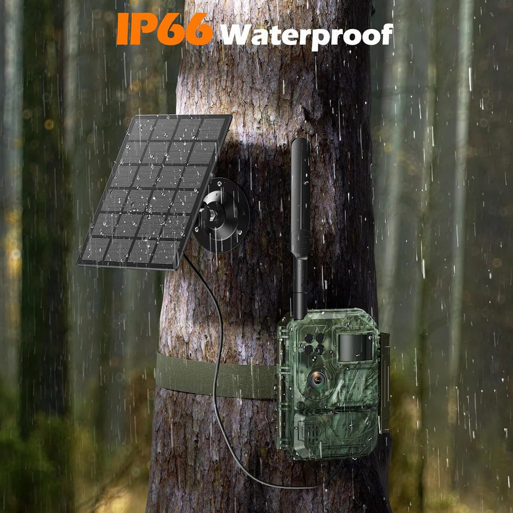 Ultimate 4G LTE Cellular Solar Trail Camera with Live Streaming, Night Vision & Real-Time Wildlife Alerts - Unleash Unlimited Data!